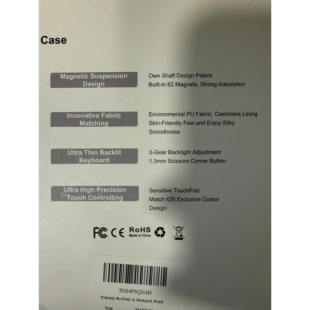 Keyboard Case iPad Air 11 M4 M2 Pro 11 1-6 Gen Magic Magnetic Black Wenlaty NEW